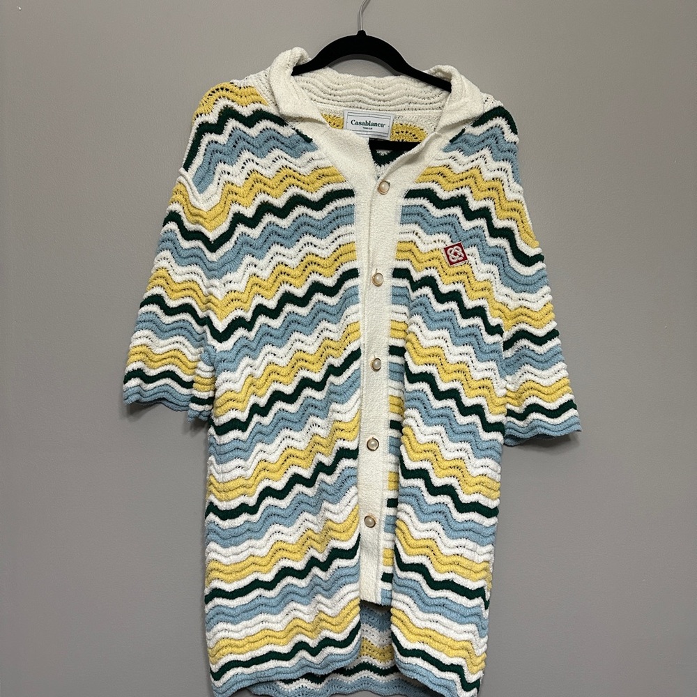 Colorful Chevron Patterned Button Down Shirt - image 1